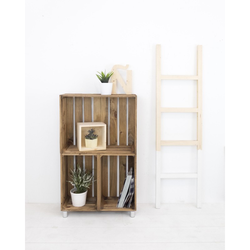 Mueble estantería vertical natural  Venta de todo tipo de cajas de madera  online