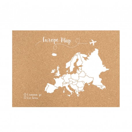 Corcho mapa de europa blanco