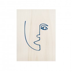 Cuadro de madera Blue Face