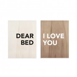 Conjunto de cuadros de madera Dear Bed